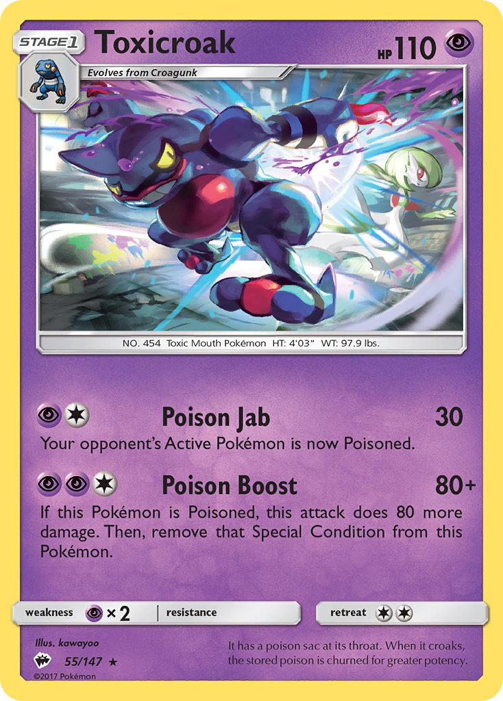 Toxicroak (55/147) [Sun & Moon: Burning Shadows] | Galaxy Games LLC