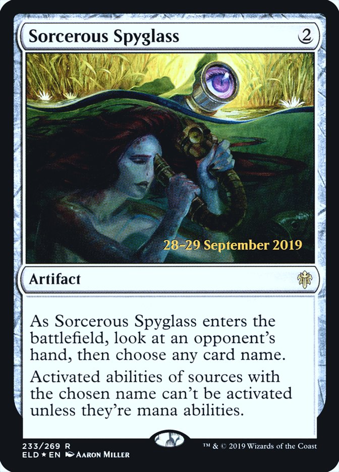 Sorcerous Spyglass [Throne of Eldraine Prerelease Promos] | Galaxy Games LLC