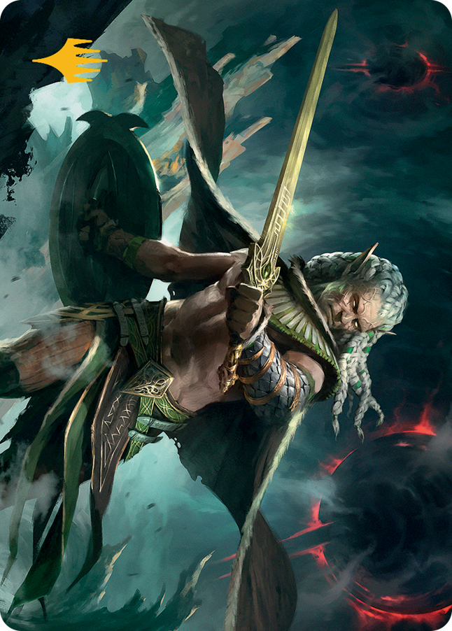Serpent-Blade Assailant Art Card (40) (Gold-Stamped Signature) [March of the Machine Art Series] | Galaxy Games LLC