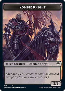 Zombie // Zombie Knight Double-Sided Token [Starter Commander Decks] | Galaxy Games LLC