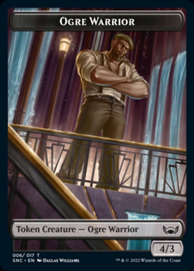Ogre Warrior // Wizard Double-sided Token [Streets of New Capenna Tokens] | Galaxy Games LLC