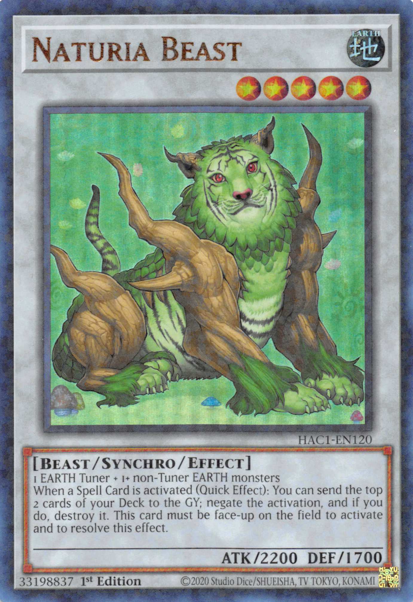 Naturia Beast (Duel Terminal) [HAC1-EN120] Parallel Rare | Galaxy Games LLC