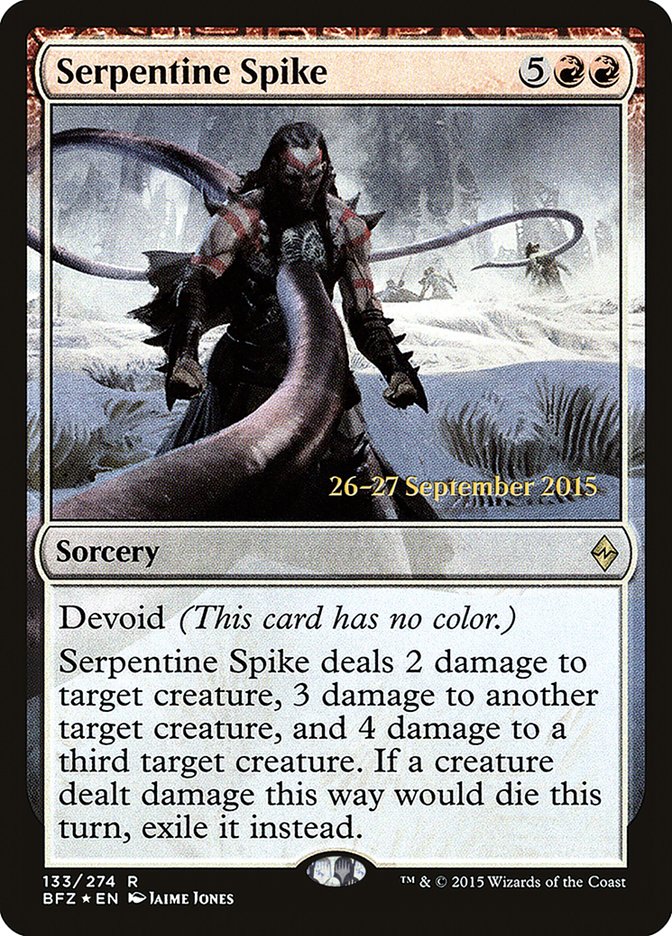 Serpentine Spike [Battle for Zendikar Prerelease Promos] | Galaxy Games LLC