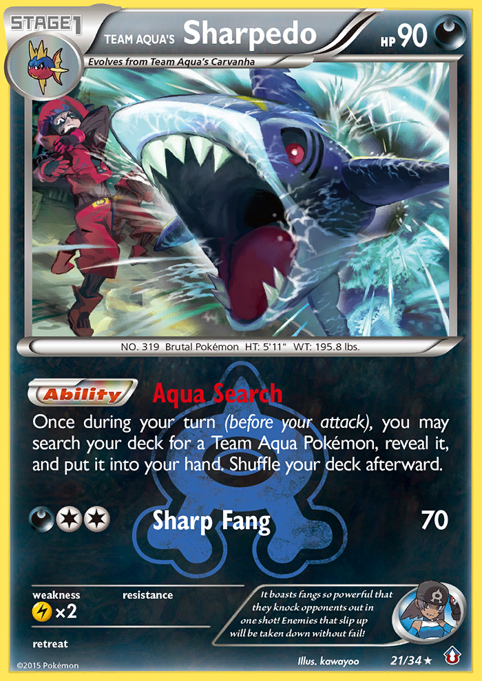 Team Aqua's Sharpedo (21/34) [XY: Double Crisis] | Galaxy Games LLC