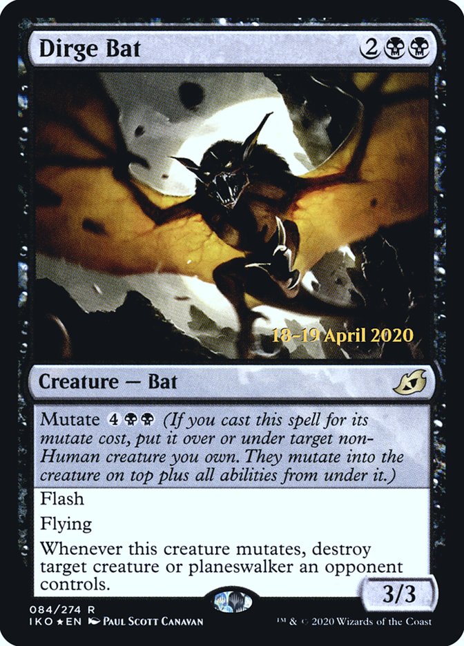 Dirge Bat [Ikoria: Lair of Behemoths Prerelease Promos] | Galaxy Games LLC