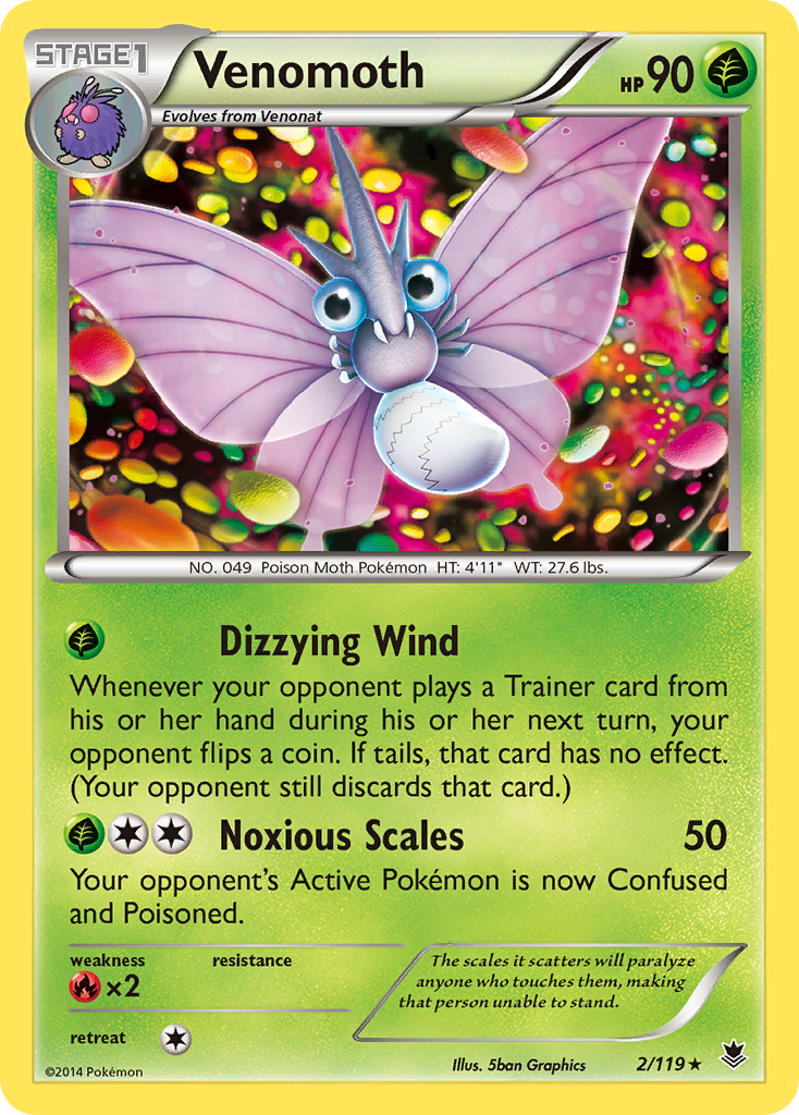 Venomoth (2/119) [XY: Phantom Forces] | Galaxy Games LLC