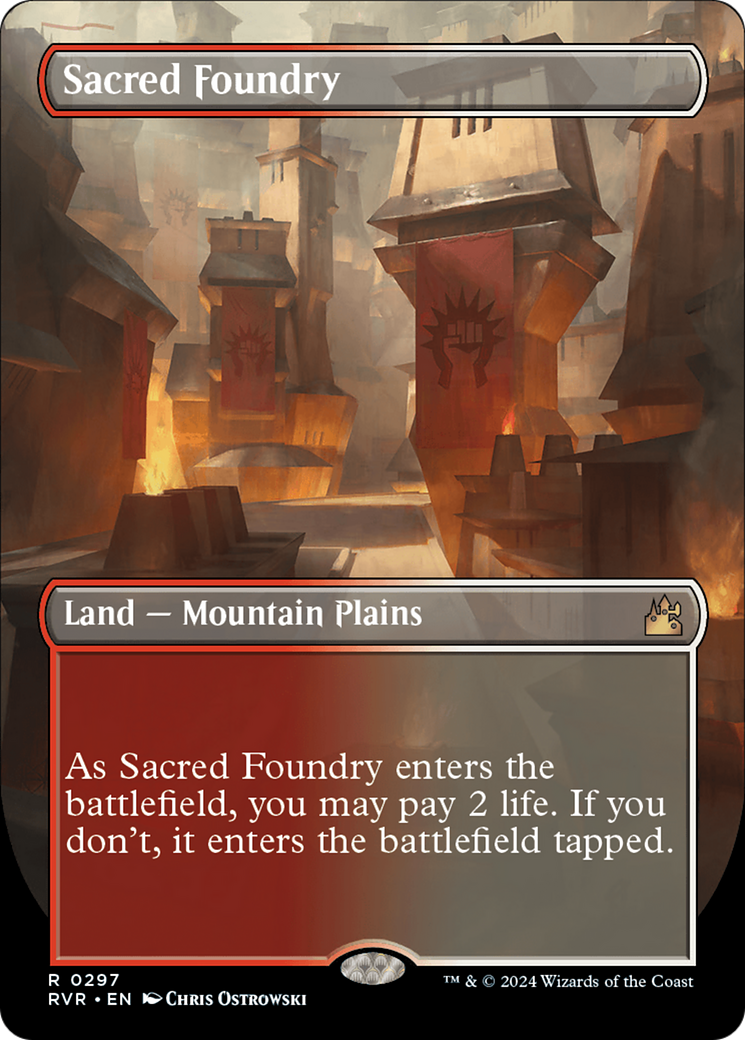 Sacred Foundry (Borderless) [Ravnica Remastered] | Galaxy Games LLC