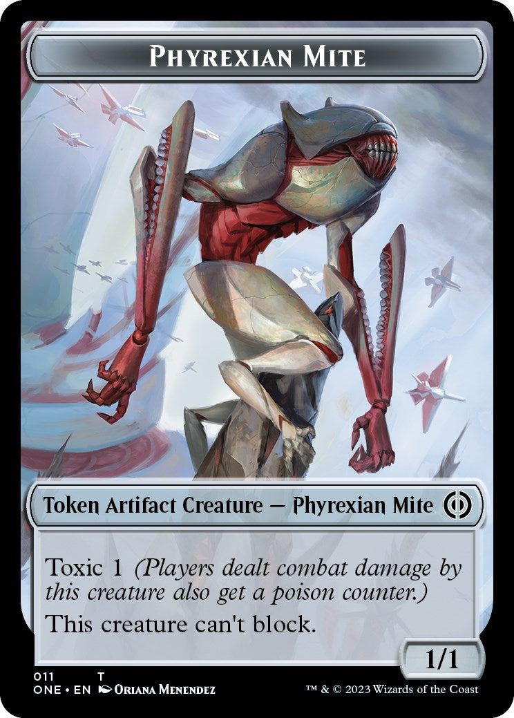 Phyrexian Mite // Phyrexian Insect Double-Sided Token [Phyrexia: All Will Be One Commander Tokens] | Galaxy Games LLC