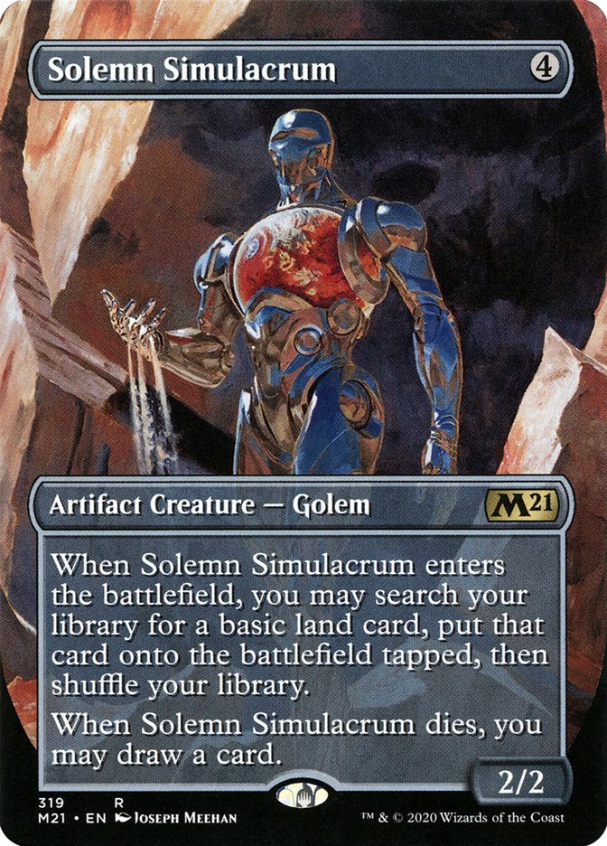 Solemn Simulacrum (Borderless Alternate Art) [Core Set 2021] | Galaxy Games LLC