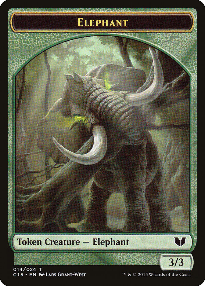Elephant // Saproling Double-Sided Token [Commander 2015 Tokens] | Galaxy Games LLC