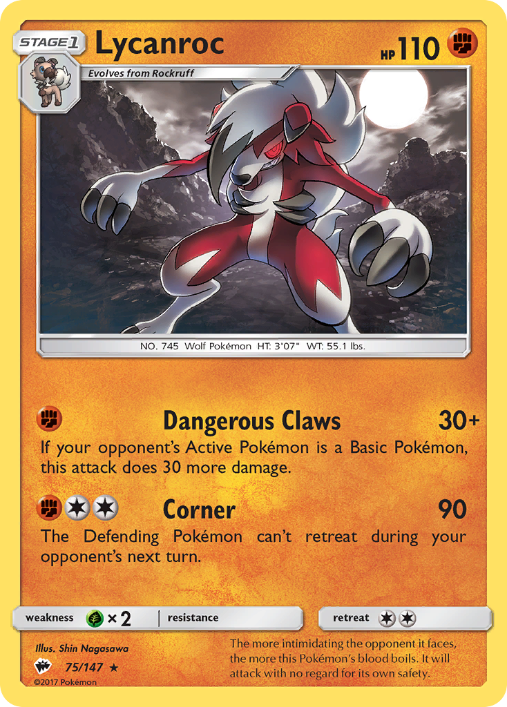 Lycanroc (75/147) [Sun & Moon: Burning Shadows] | Galaxy Games LLC