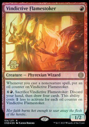 Vindictive Flamestoker [Phyrexia: All Will Be One Prerelease Promos] | Galaxy Games LLC