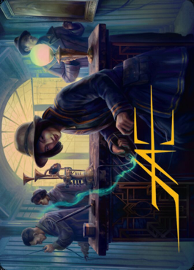 Wiretapping Art Card (Gold-Stamped Signature) [Streets of New Capenna Art Series] | Galaxy Games LLC
