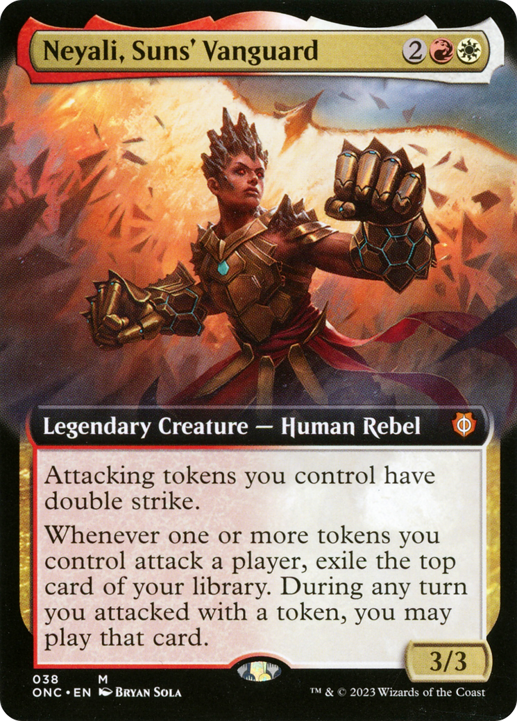 Neyali, Suns' Vanguard (Extended Art) [Phyrexia: All Will Be One Commander] | Galaxy Games LLC