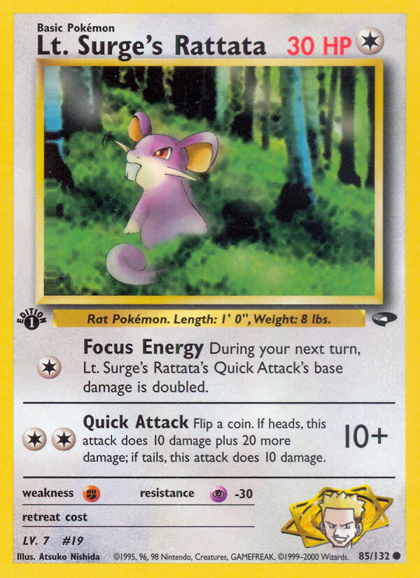 Lt. Surge's Rattata (85/132) [Gym Challenge 1st Edition] | Galaxy Games LLC