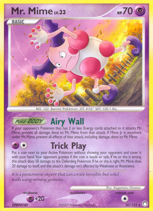 Mr. Mime (30/123) [Diamond & Pearl: Mysterious Treasures] | Galaxy Games LLC