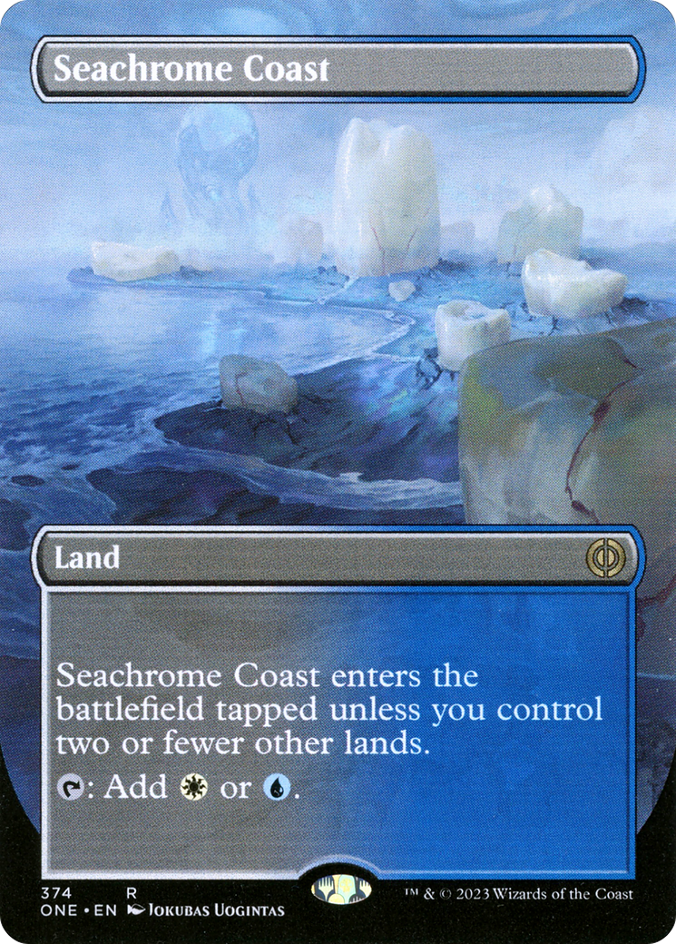 Seachrome Coast (Borderless Alternate Art) [Phyrexia: All Will Be One] | Galaxy Games LLC