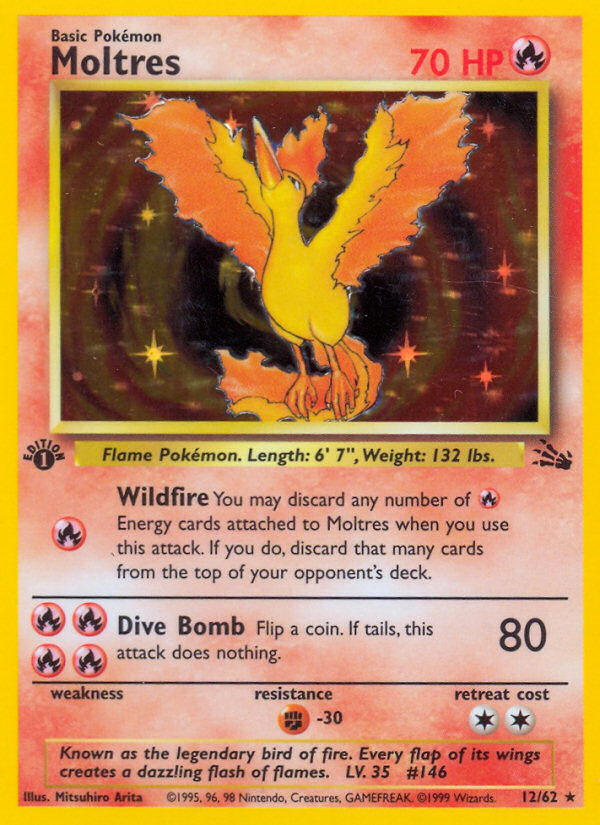 Moltres (12/62) [Fossil 1st Edition] | Galaxy Games LLC