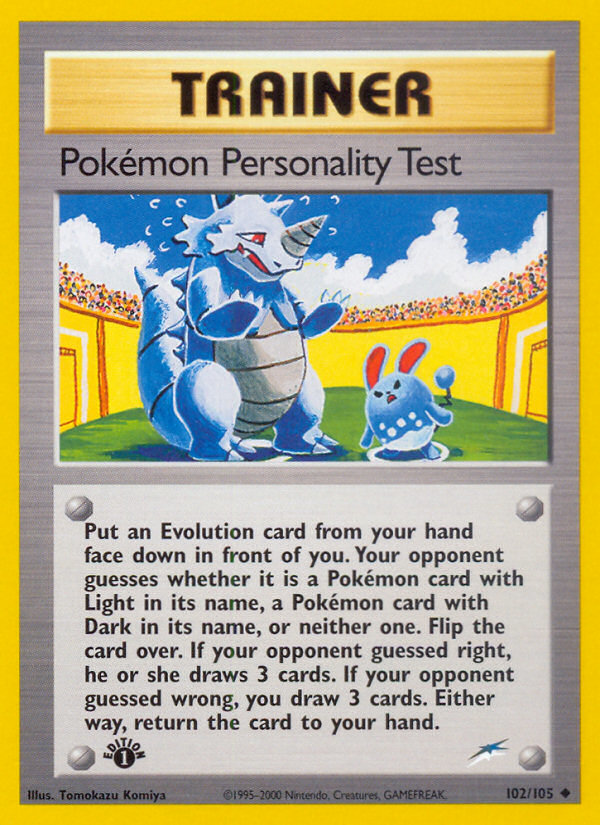 Pokemon Personality Test (102/105) [Neo Destiny 1st Edition] | Galaxy Games LLC