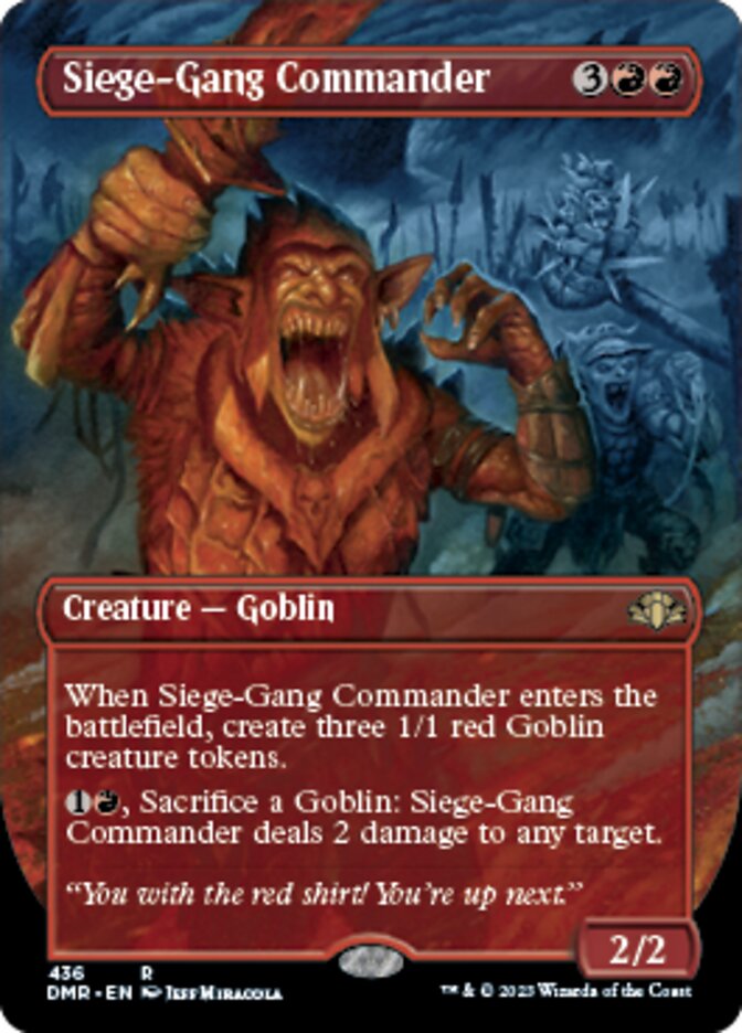 Siege-Gang Commander (Borderless Alternate Art) [Dominaria Remastered] | Galaxy Games LLC