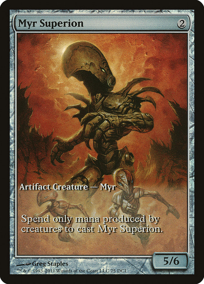 Myr Superion (Game Day) (Extended Art) [New Phyrexia Promos] | Galaxy Games LLC