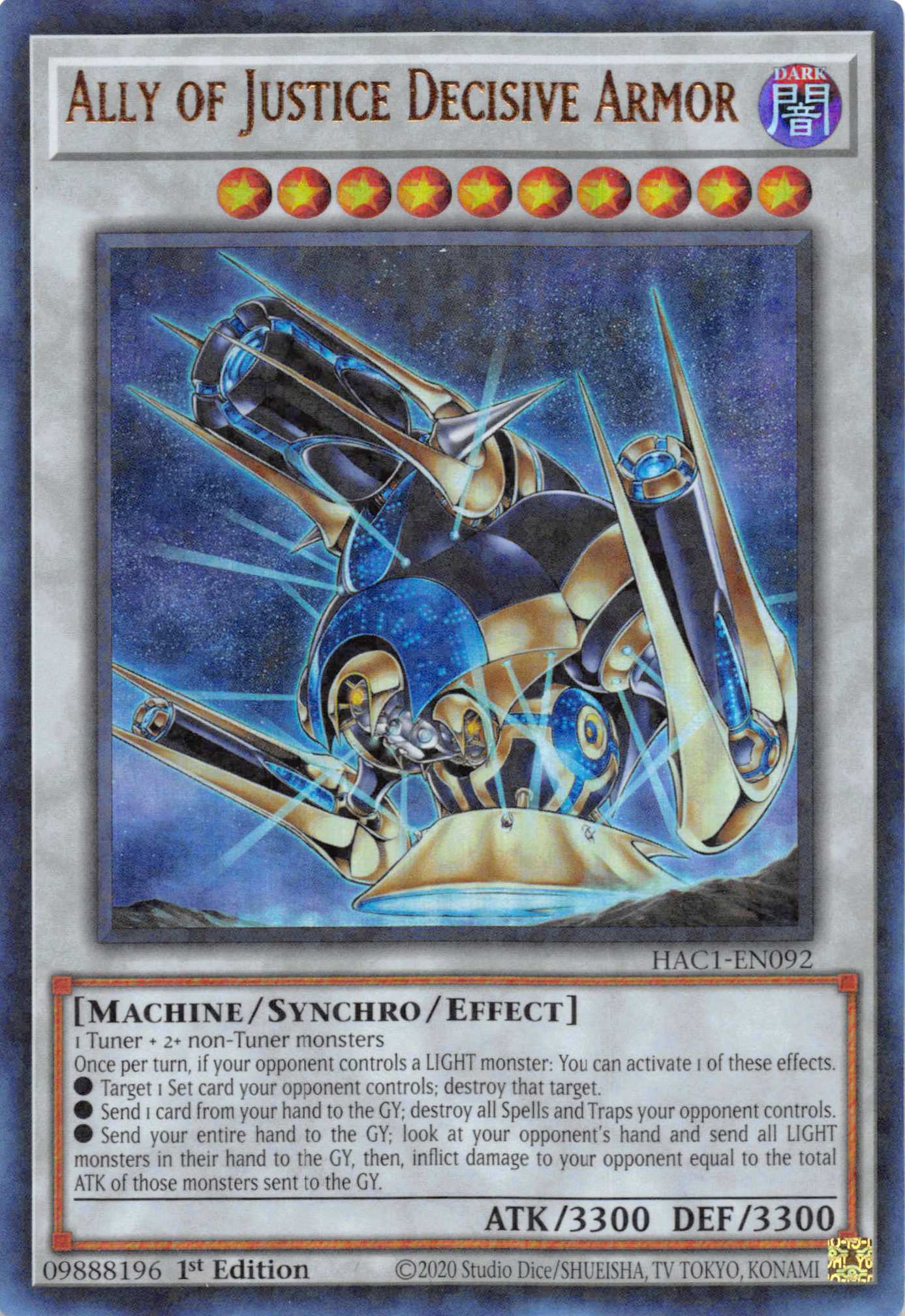 Ally of Justice Decisive Armor (Duel Terminal) [HAC1-EN092] Parallel Rare | Galaxy Games LLC