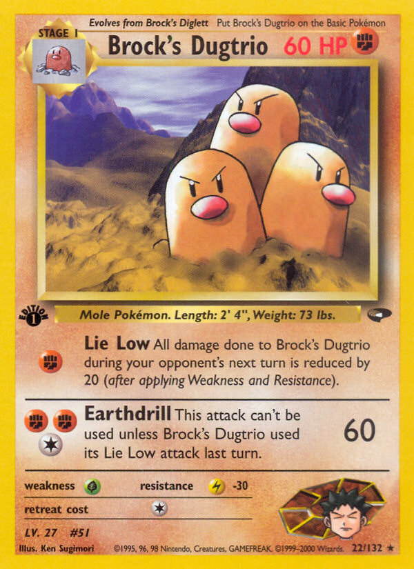 Brock's Dugtrio (22/132) [Gym Challenge 1st Edition] | Galaxy Games LLC