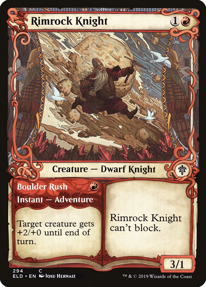 Rimrock Knight // Boulder Rush (Showcase) [Throne of Eldraine] | Galaxy Games LLC