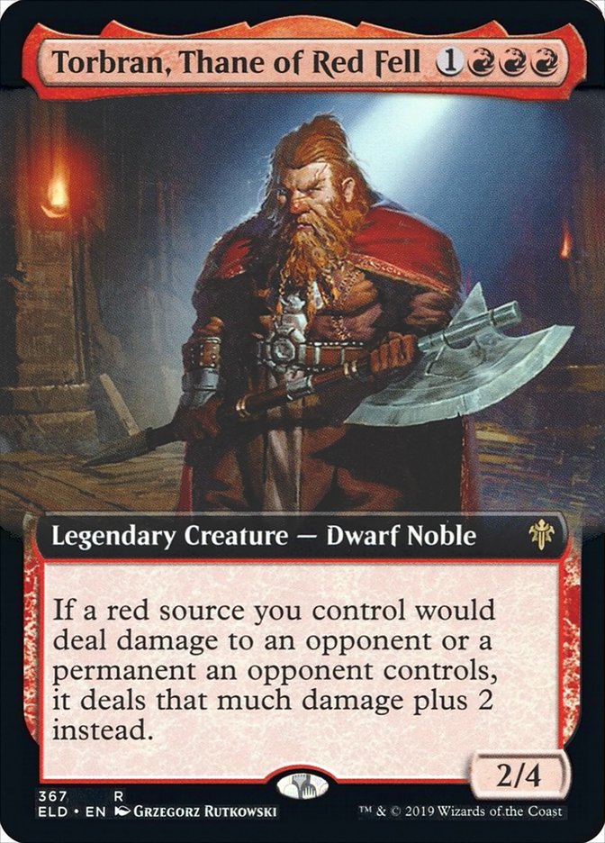 Torbran, Thane of Red Fell (Extended Art) [Throne of Eldraine] | Galaxy Games LLC