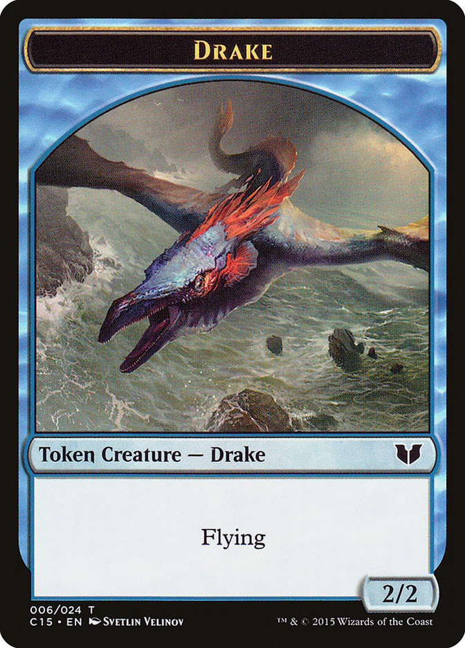 Drake // Elemental (020) Double-Sided Token [Commander 2015 Tokens] | Galaxy Games LLC