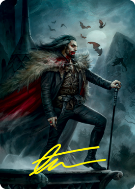 Dracula, Blood Immortal Art Card (Gold-Stamped Signature) [Innistrad: Crimson Vow Art Series] | Galaxy Games LLC