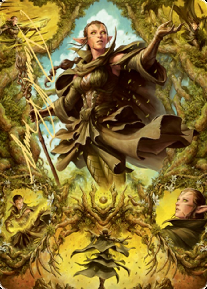 Nissa of Shadowed Boughs 2 Art Card (Gold-Stamped Signature) [Zendikar Rising Art Series] | Galaxy Games LLC