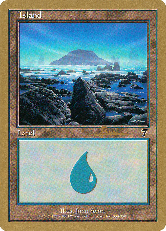 Island (ar334) (Antoine Ruel) [World Championship Decks 2001] | Galaxy Games LLC