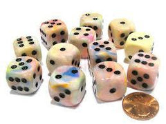 Chessex: D6 Festive™ DICE SET - 12MM | Galaxy Games LLC