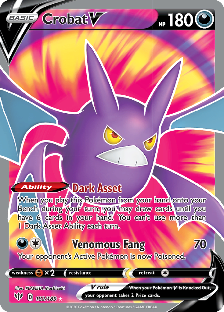 Crobat V (182/189) [Sword & Shield: Darkness Ablaze] | Galaxy Games LLC