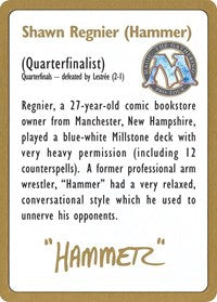 1996 Shawn "Hammer" Regnier Biography Card [World Championship Decks] | Galaxy Games LLC