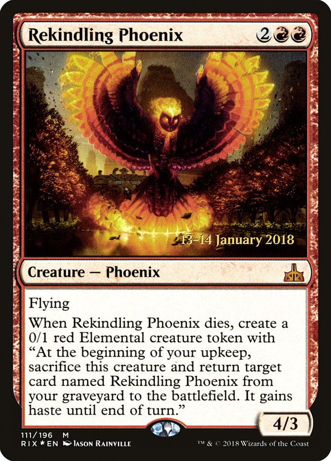 Rekindling Phoenix [Rivals of Ixalan Prerelease Promos] | Galaxy Games LLC