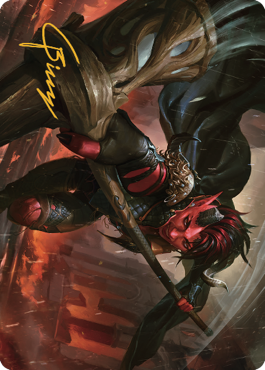 Karlach, Fury of Avernus Art Card (34) (Gold-Stamped Signature) [Commander Legends: Battle for Baldur's Gate Art Series] | Galaxy Games LLC