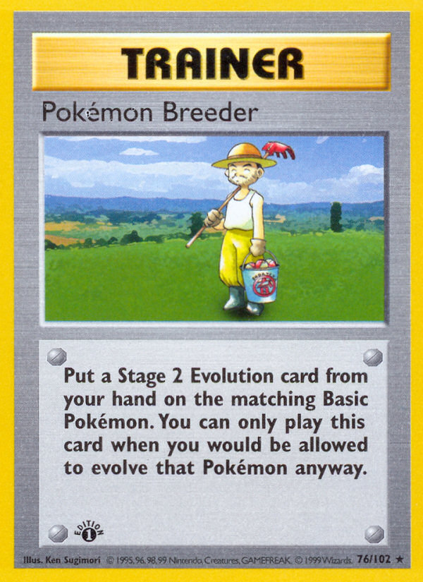 Pokemon Breeder (76/102) (Shadowless) [Base Set 1st Edition] | Galaxy Games LLC