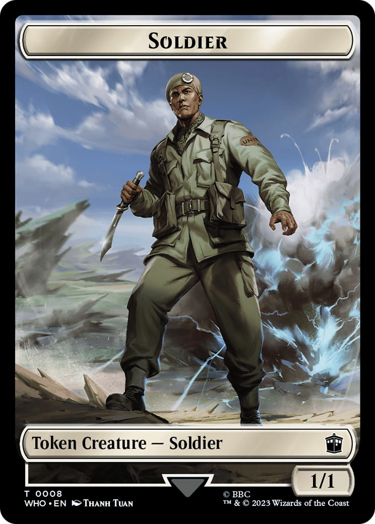 Soldier // Cyberman Double-Sided Token [Doctor Who Tokens] | Galaxy Games LLC