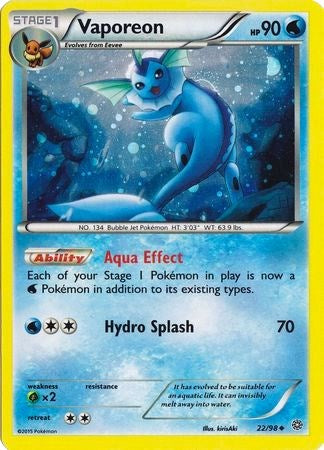 Vaporeon (22/98) (Cosmos Holo) [XY: Ancient Origins] | Galaxy Games LLC