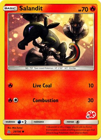 Salandit (25/156) (Charizard Stamp #13) [Battle Academy 2020] | Galaxy Games LLC