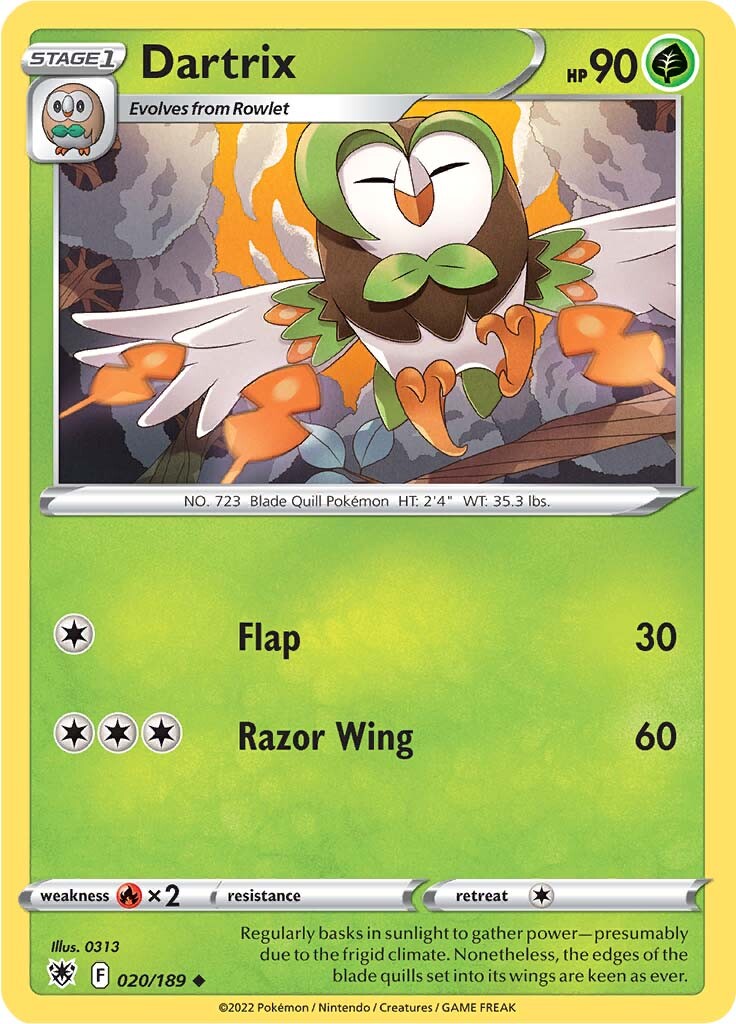 Dartrix (020/189) [Sword & Shield: Astral Radiance] | Galaxy Games LLC