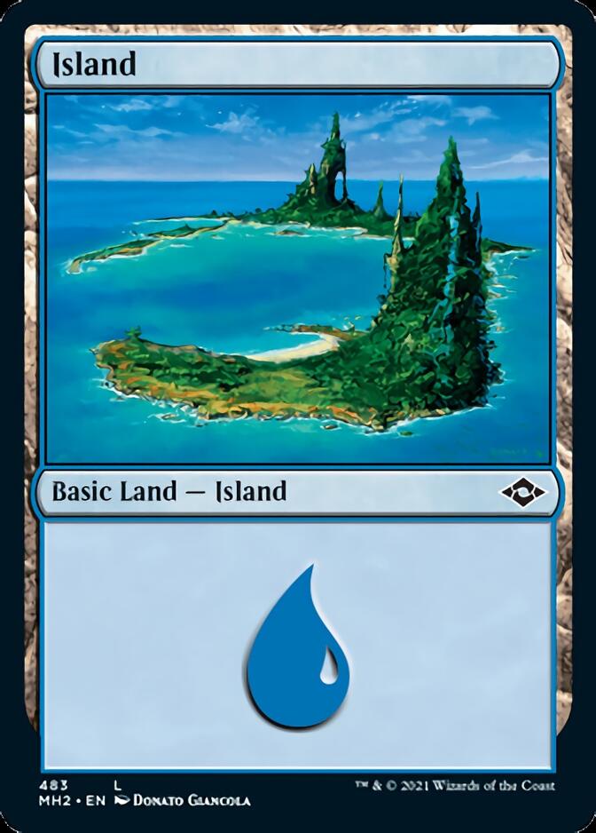 Island (483) (Foil Etched) [Modern Horizons 2] | Galaxy Games LLC