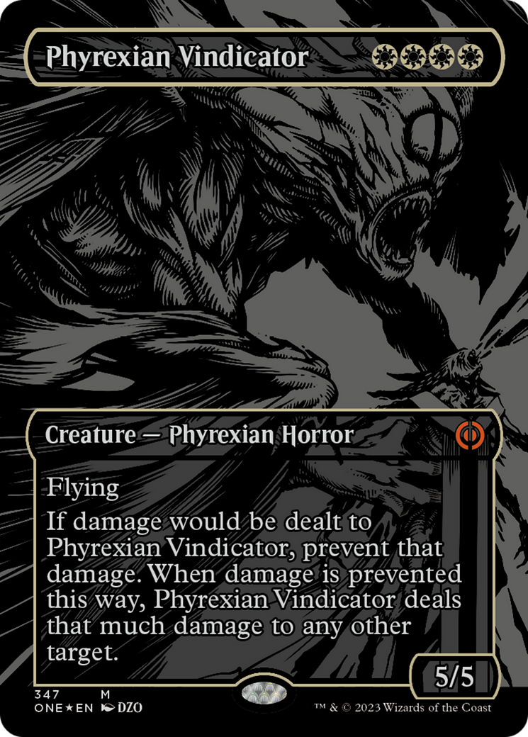 Phyrexian Vindicator (Oil Slick Raised Foil) [Phyrexia: All Will Be One] | Galaxy Games LLC