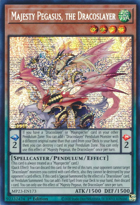 Majesty Pegasus, the Dracoslayer [MP23-EN173] Prismatic Secret Rare | Galaxy Games LLC