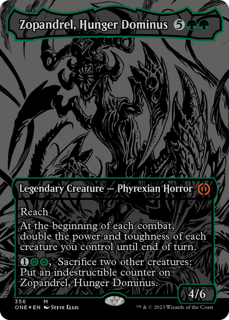 Zopandrel, Hunger Dominus (Oil Slick Raised Foil) [Phyrexia: All Will Be One] | Galaxy Games LLC