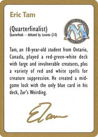 1996 Eric Tam Biography Card [World Championship Decks] | Galaxy Games LLC