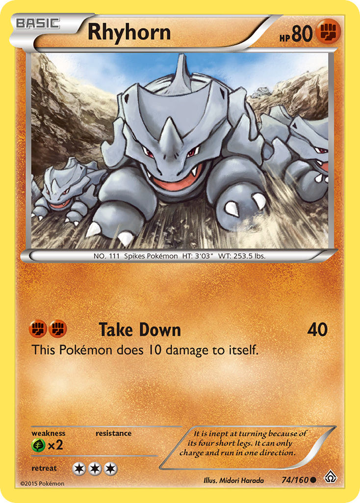 Rhyhorn (74/160) [XY: Primal Clash] | Galaxy Games LLC