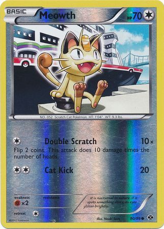 Meowth (80/99) (Mirror Reverse Holo) [Black & White: Next Destinies] | Galaxy Games LLC